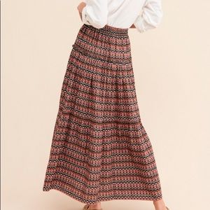 ANTHROPOLOGIE Neeru Kumar Farya Tiered Maxi Skirt XS NWOT